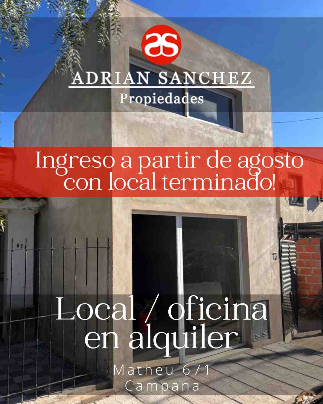 Local comercial / oficina en Alquiler - Campana
